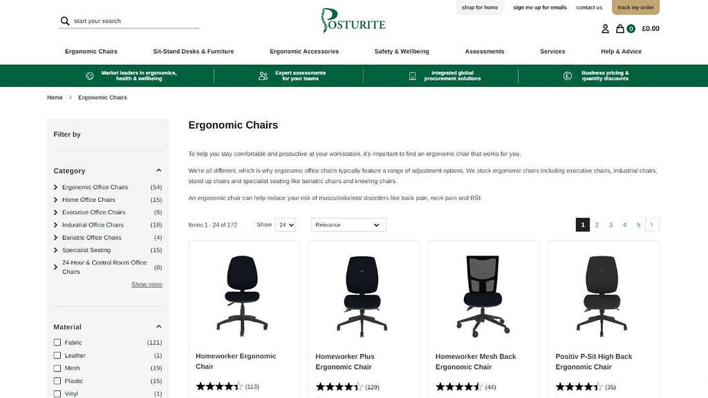 Ergonomic Chairs for a Home Office from Posturite