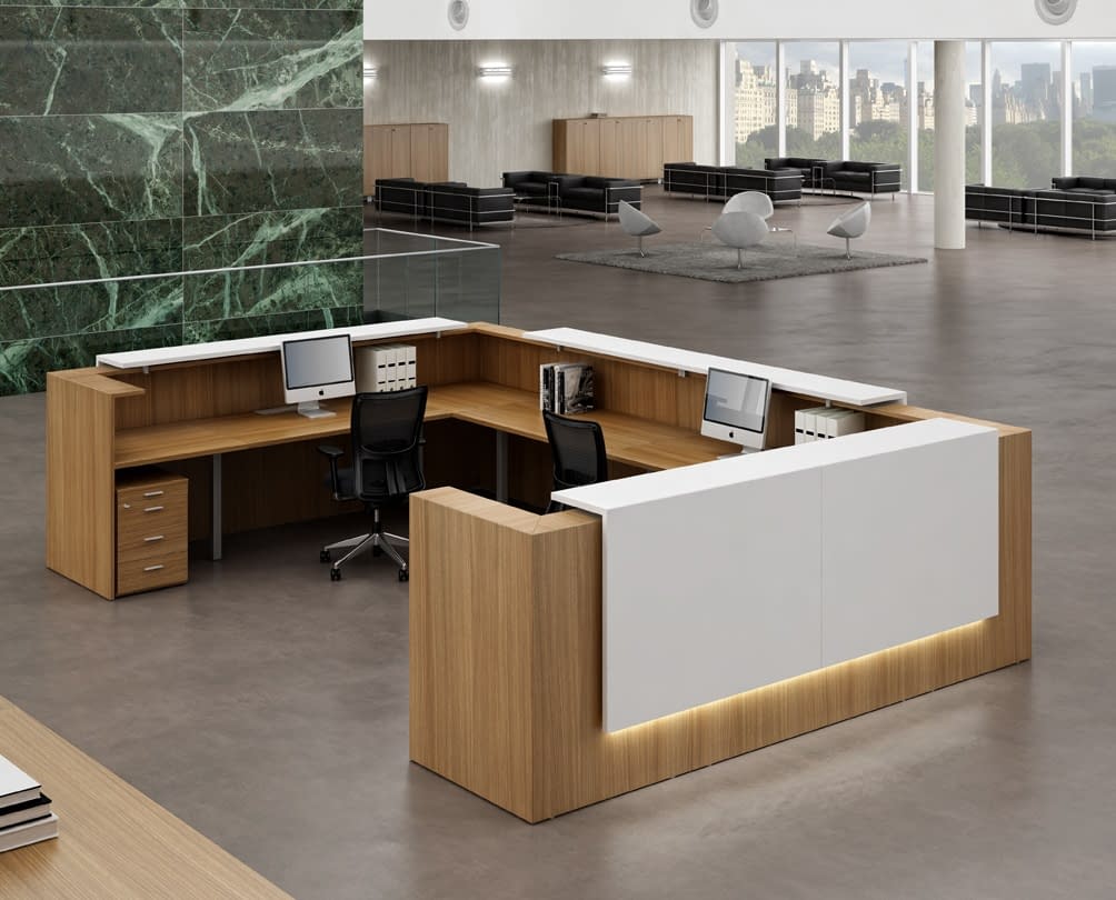 U shaped shop reception desk