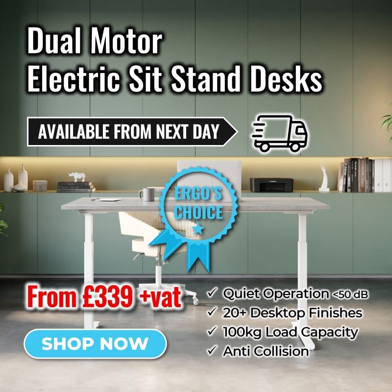 Dual Motor Electric Sit Stand Desk Square Mobile Banner