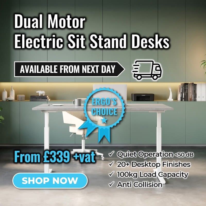 Dual Motor Electric Sit Stand Desk Square Small Banner