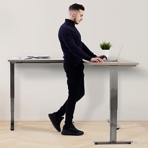 Advance Raw Steel Frame Height Adjustable Corner Desk
