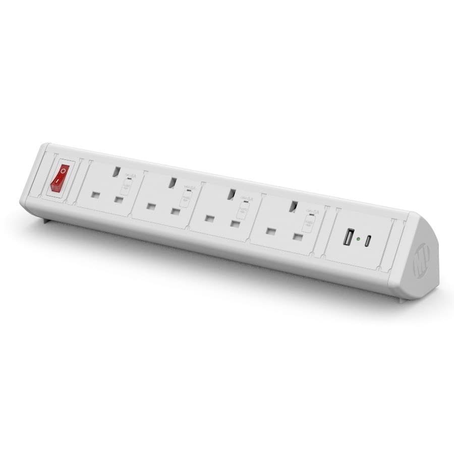 BOOST Desktop Power Module (4x UK Power, 2x USB) - White